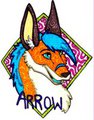 Stained Glass Style Badge: Arrow