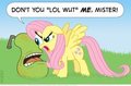 Fluttershy vs. the Pear by KinkyTurtle