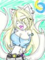 Chihiro the white tailed golden haired fox(COLOURED)