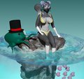 playing in the ocean by saviorself555