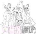 Group Pic Lineart by SakuraKitsune