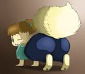 Shippo's Poofy Rear by WaffleFox