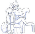 In the waiting room ... with Mom 