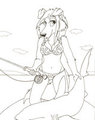 Shark Fishing BW