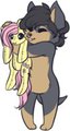 Coco and her new plushie
