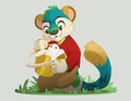Bunny in a pail by BastionRawr