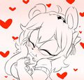 A bear and her hamburger