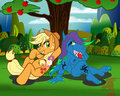 Fanart - Emorald and Apple Jack by JamesCorck
