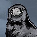 A crow and two runes