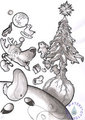 Space Christmas (Ink) by WateryOtter10Gr