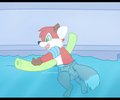 Foxy's First Swimming Lesson!