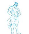 Muscly yena by hyenafur