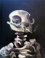 Cat Skull with Burning Cigarette by textubs