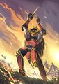 Samurai warrior in battle