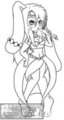 Chibi Adria the gypsy bunny outline  by MichiNoYami