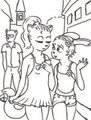 Dolce Vita Girls, sketch, ready for color