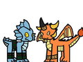 Gill Grunt and Fryno as Dragons