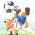 biro plays soccer  by pandapaco