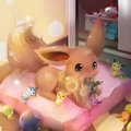 eevee in the bed room by blackeevee