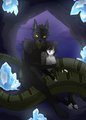 Cuddles Among Crystals  by WolfPsalm