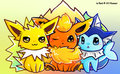  Eevee's Family~ vVaporeon ,Flareon and Jolteon by blackeevee