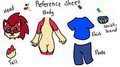 Crappy Reference Sheet of my character Sugar