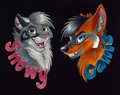 SNOWY and CANIS Couple's Badges by BlueFoxalope