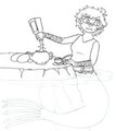 Commission: Teatime with boxing mermaid