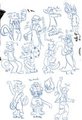 [Old Art] Dance line and random OC doodles by Failferret