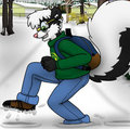 A tromp in the snow by Chucky