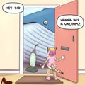 Blue Whale Selling Vacuum Cleaners (art)