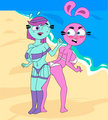 Fun in the beach with Lina and Yin