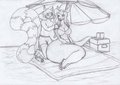 Kendall and Abigail on the beach by Anthroanim