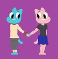 gumball and his twin sister  by weirdoxs