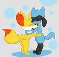 Fennekin and riolu <3