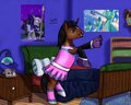 Naughty in the cheerleader uniform