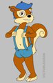 short pants with suspenders
