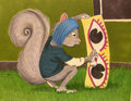 Portrait Of Artsy Squirrel Spray-Painting Something