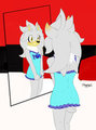 Silver using dress by Greymiluna