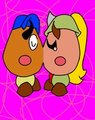 Goombella and Goombario Kiss by ThunderFap
