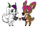 Ralph and Caddy Playing Pokemanz by KalunaRingtail