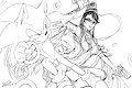 Bayonetta and Sonic by soina