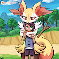 Braixen & Child by lumineko