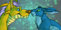 Icon commission of me and @vergil_thompson