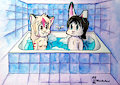 Handdrawn bathing scene by wunderhase