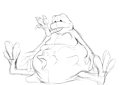 Plush Frog snacks on a Birdy by Kanada
