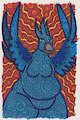 Stained Glass Style Fullbody Art: Blue Macaw