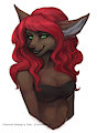 Red lady by LilPeachyPup