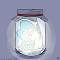 tiny cel in tiny jar by OgaraOrCynder