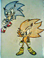 Bronze The Hedgehog with Sonic by ChibiSonicMan